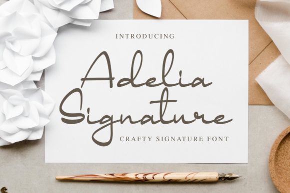 Adelia Signature: A Handwritten Font for Creative Projects
